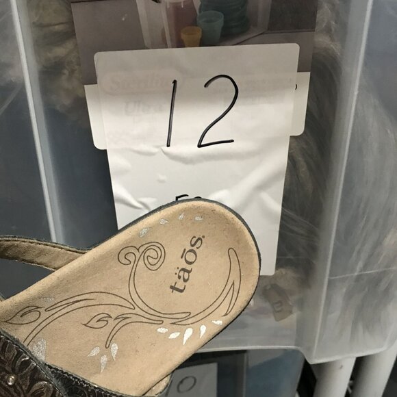 Taos Womens Slide Flat Sandals Bronze Leather Size 7/38 Hook & Loop Adjustable - Picture 8 of 8